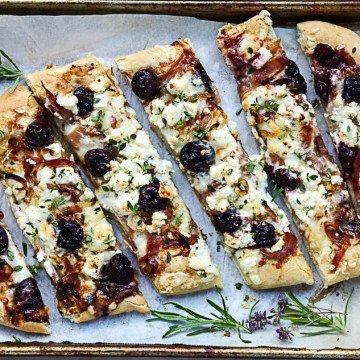 Balsamic Cherry, Feta & Prosciutto Pizza