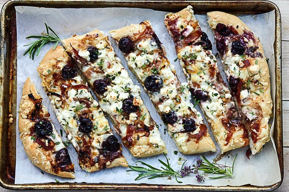 Balsamic Cherry, Feta & Prosciutto Pizza