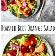 Two platefuls of beet orange salad.