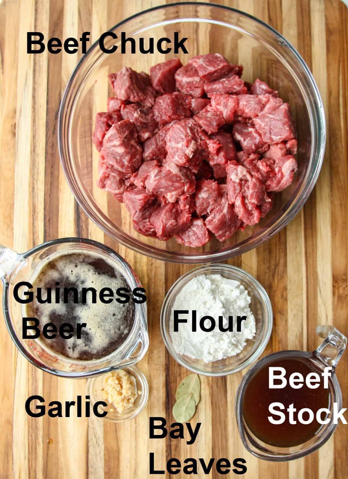 Meat and liquid ingredients for stew.