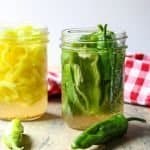 Jars of pickles on a table