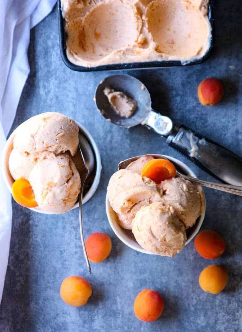 A close up of ice cream in two bowls