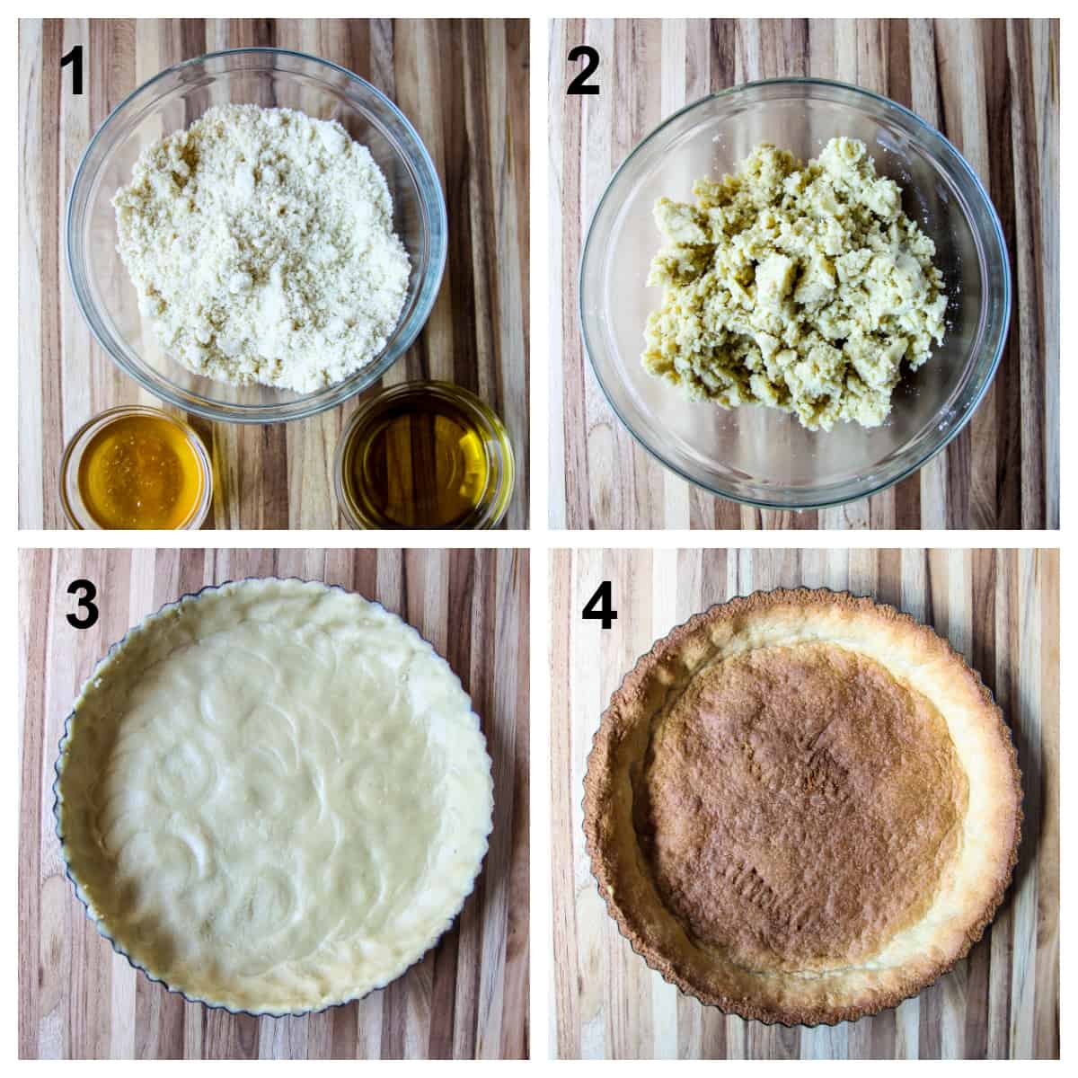 Steps for making the tart shell.