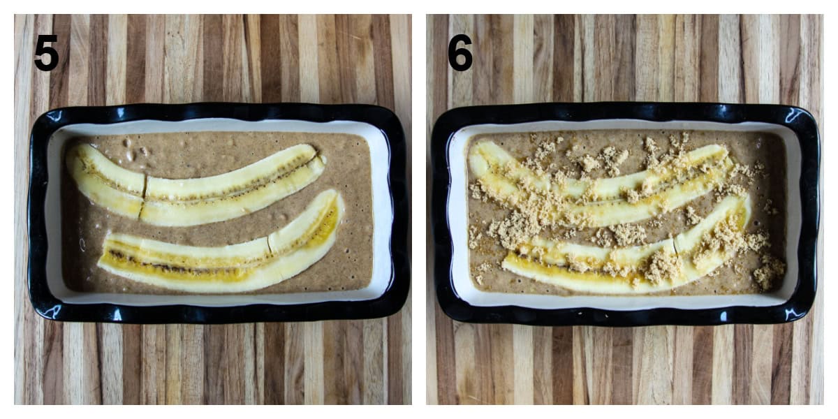 Process shots of the last two steps of the recipe, garnishing.