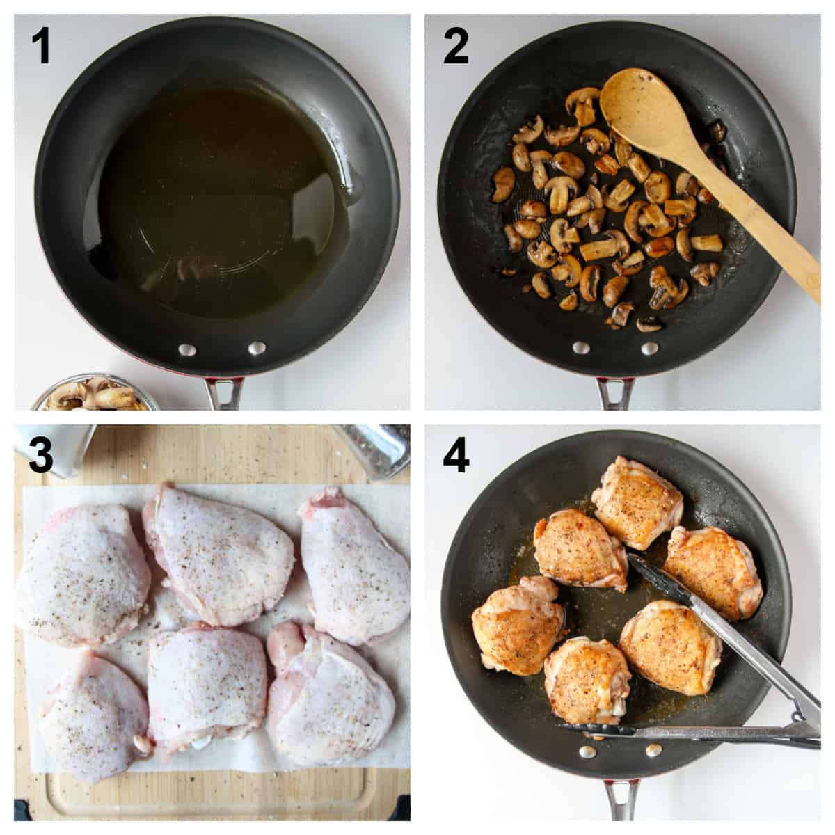 Steps one through four to make the recipe.