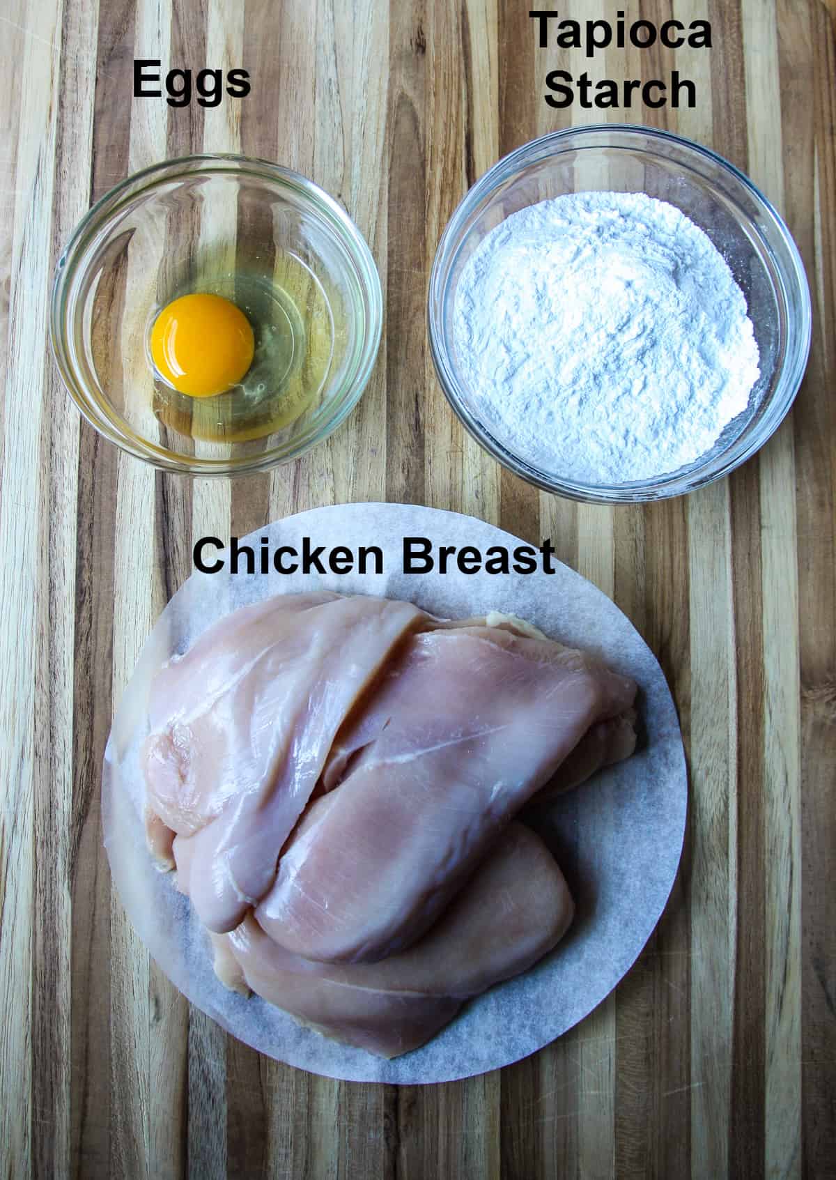 The ingredients to make the chicken.