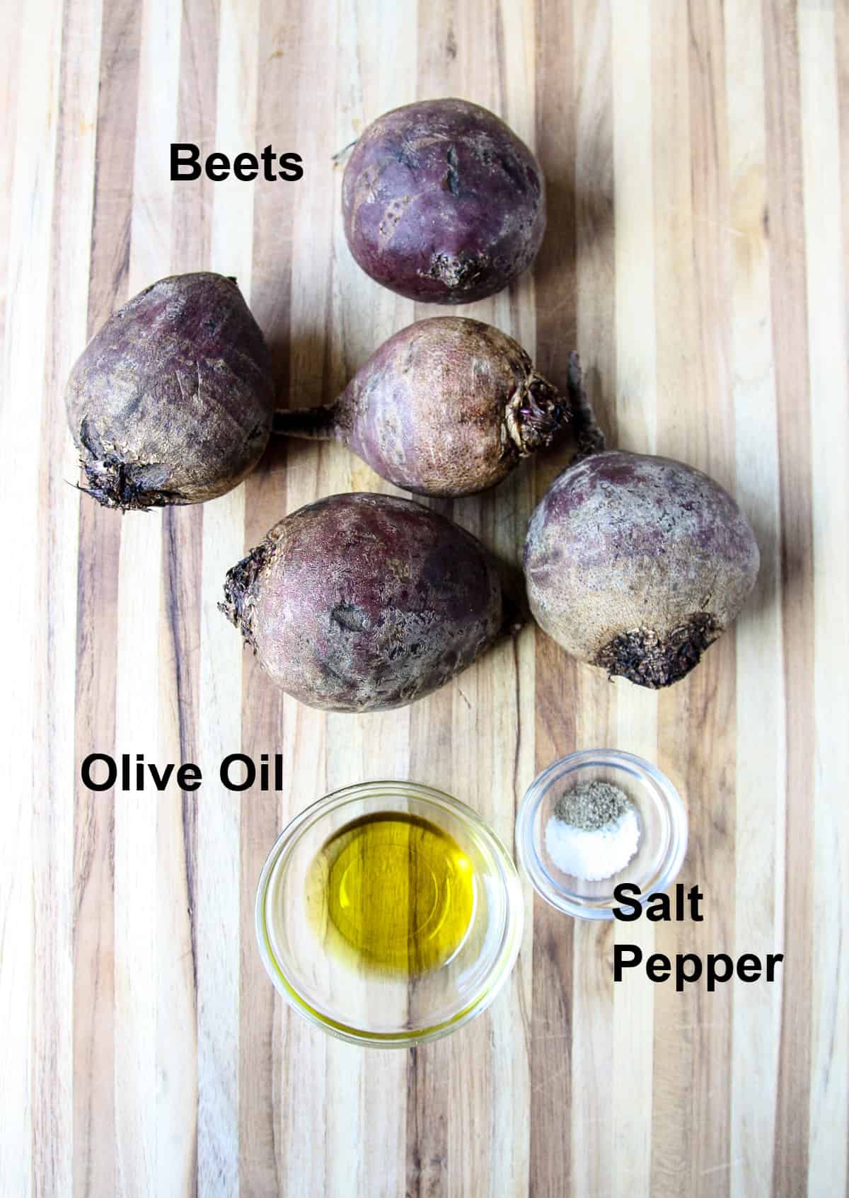 The ingredients for making this recipe on a wooden board.