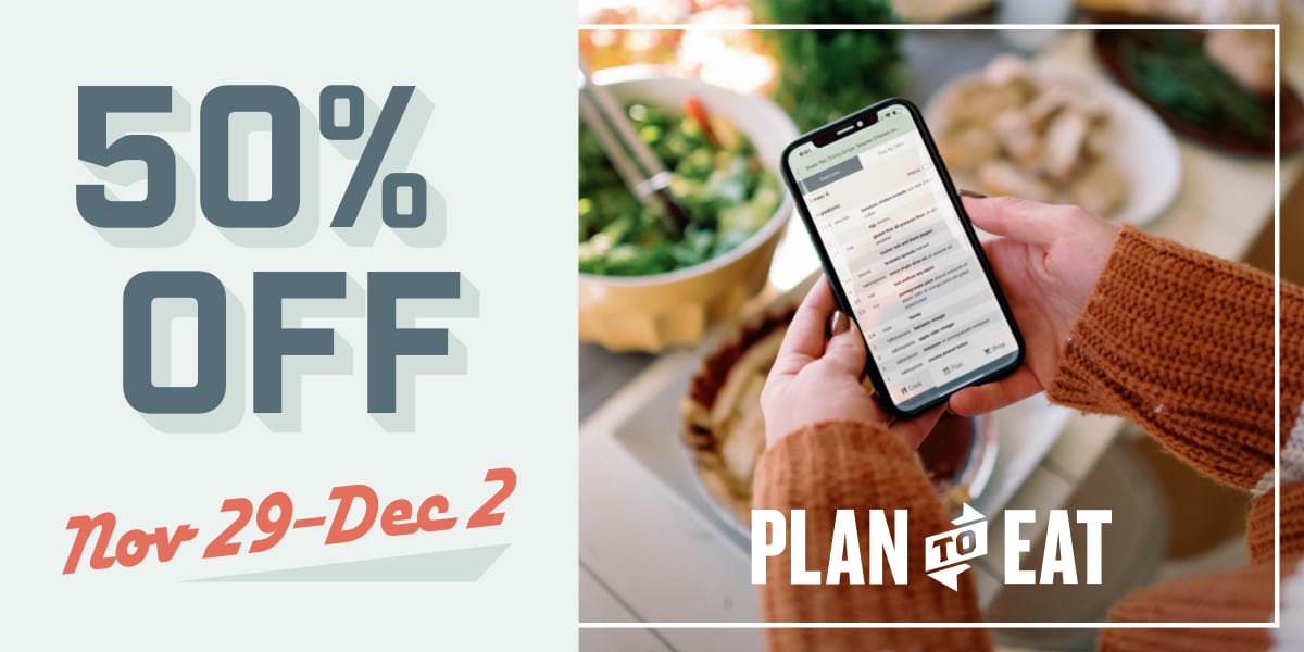Plan to Eat 2024 50% off Black Friday sale