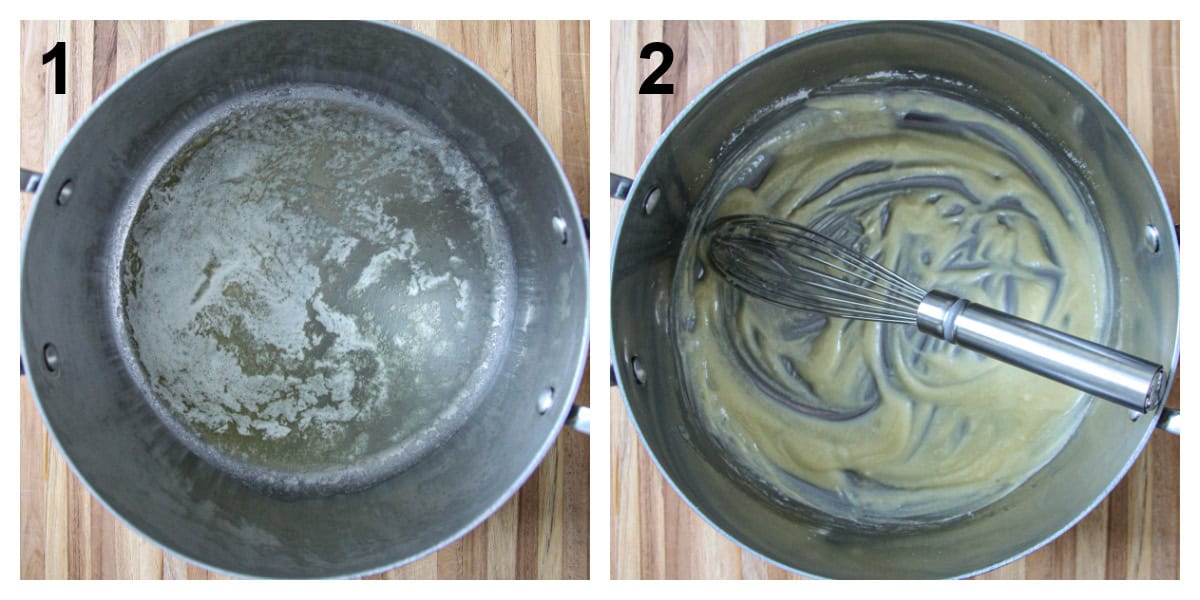 Steps one and two of the recipe process.