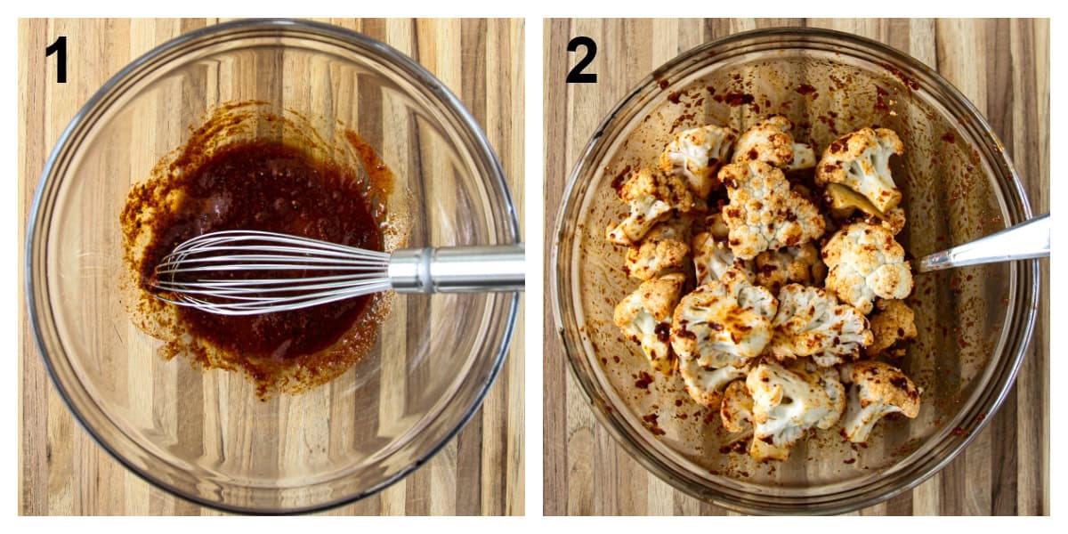 Steps one and two of the recipe process.