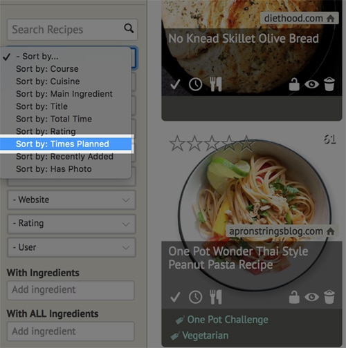 Sort by: Times Planned