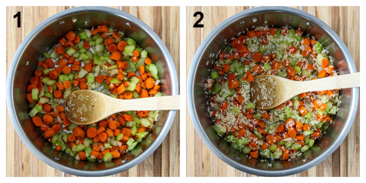 Process shots showing the first two steps on the recipe process.